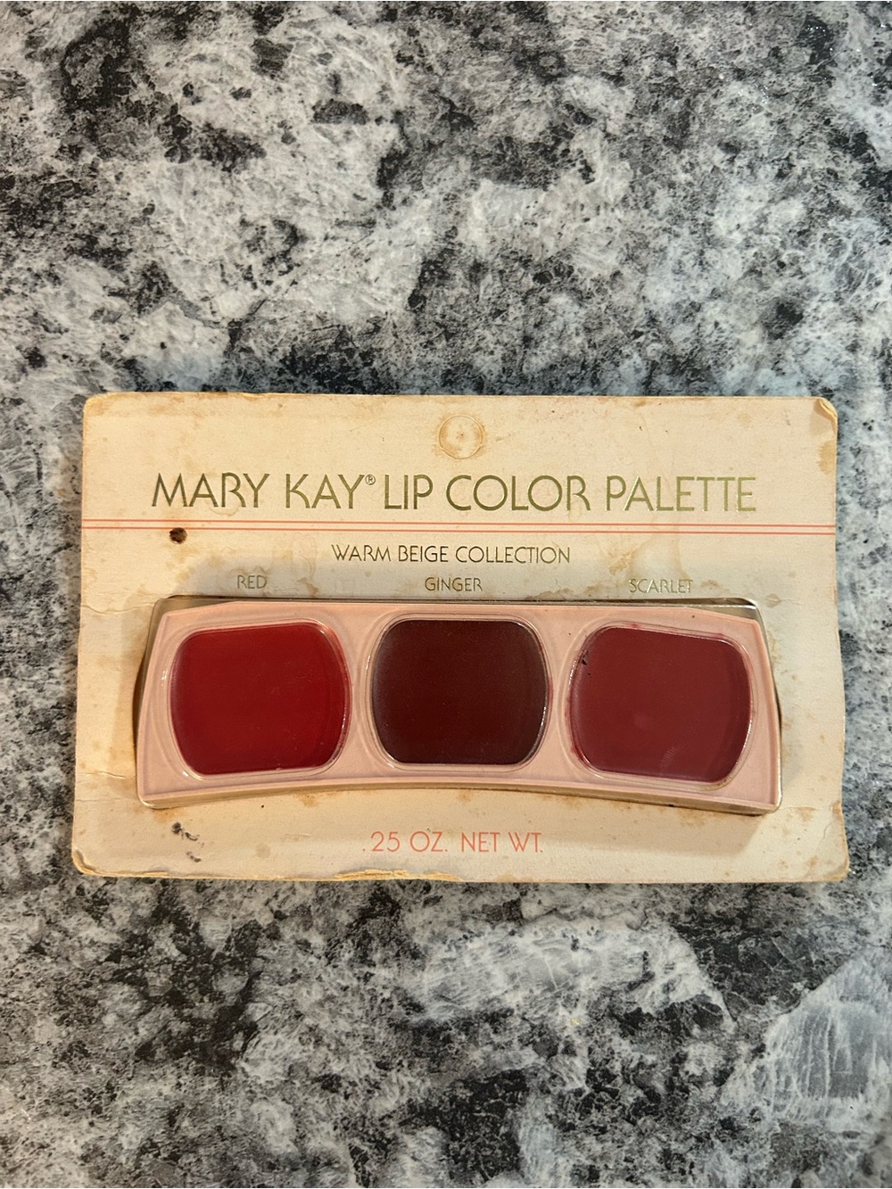 Vintage Mary Kay Lip Color Palette — Red, Ginger, Scarlet